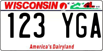 WI license plate 123YGA