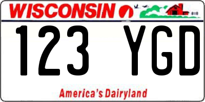 WI license plate 123YGD