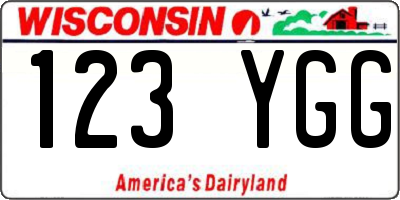WI license plate 123YGG