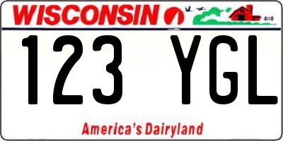 WI license plate 123YGL
