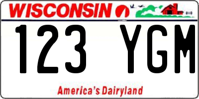 WI license plate 123YGM