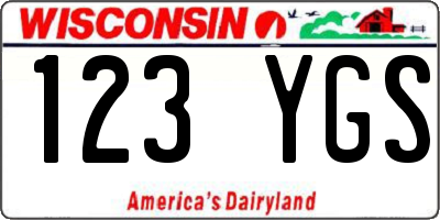 WI license plate 123YGS
