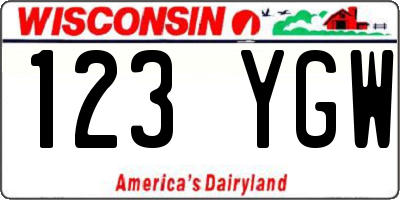 WI license plate 123YGW