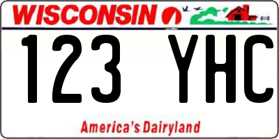 WI license plate 123YHC