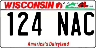 WI license plate 124NAC