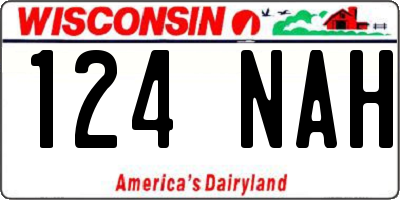 WI license plate 124NAH