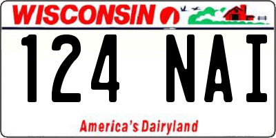 WI license plate 124NAI