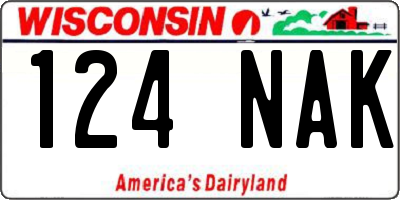 WI license plate 124NAK