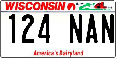 WI license plate 124NAN