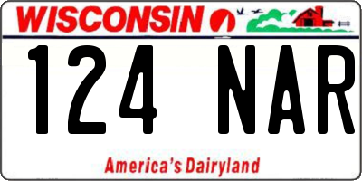WI license plate 124NAR