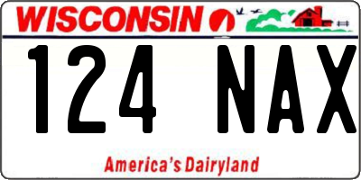 WI license plate 124NAX