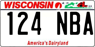 WI license plate 124NBA