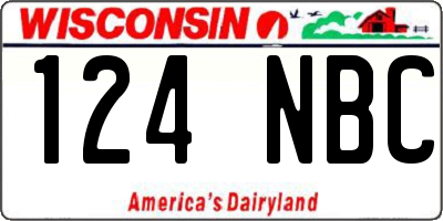 WI license plate 124NBC