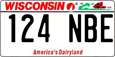 WI license plate 124NBE