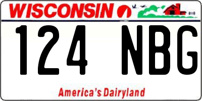 WI license plate 124NBG