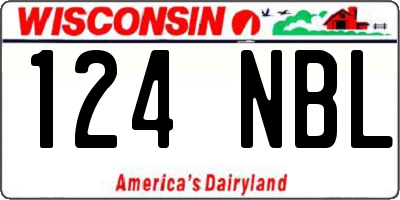 WI license plate 124NBL