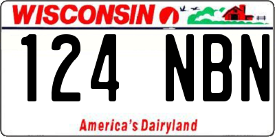 WI license plate 124NBN