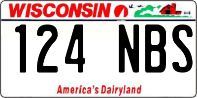WI license plate 124NBS