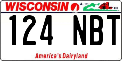 WI license plate 124NBT