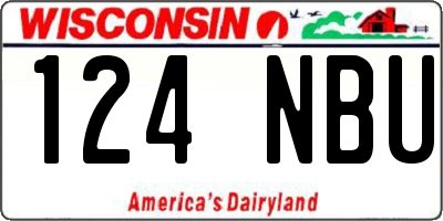 WI license plate 124NBU