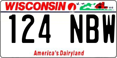 WI license plate 124NBW