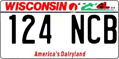 WI license plate 124NCB