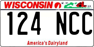 WI license plate 124NCC