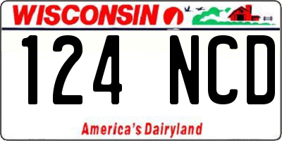 WI license plate 124NCD