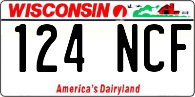 WI license plate 124NCF
