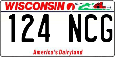WI license plate 124NCG