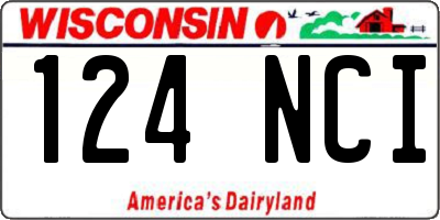 WI license plate 124NCI