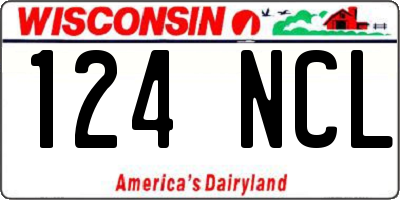 WI license plate 124NCL
