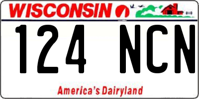 WI license plate 124NCN