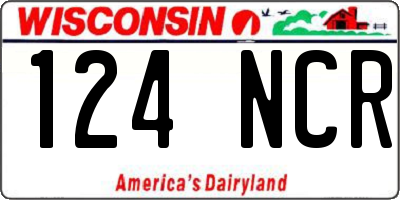 WI license plate 124NCR