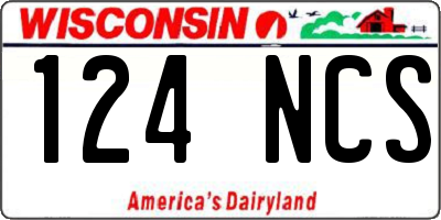 WI license plate 124NCS
