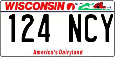 WI license plate 124NCY