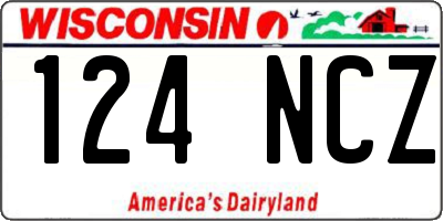 WI license plate 124NCZ