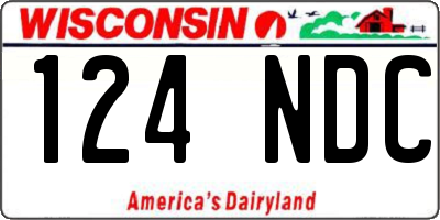 WI license plate 124NDC
