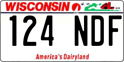 WI license plate 124NDF