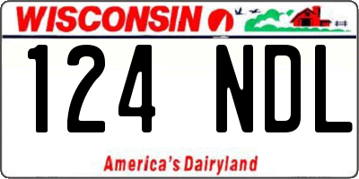 WI license plate 124NDL