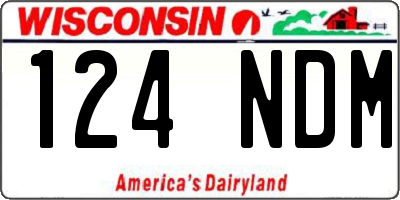 WI license plate 124NDM
