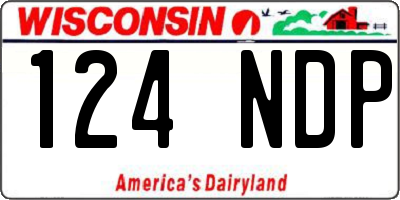 WI license plate 124NDP