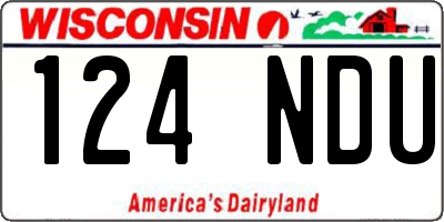 WI license plate 124NDU