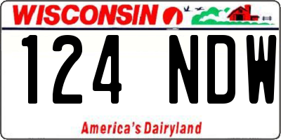 WI license plate 124NDW