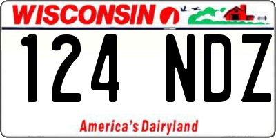 WI license plate 124NDZ