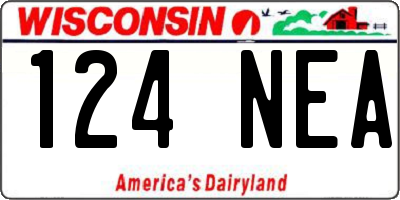 WI license plate 124NEA