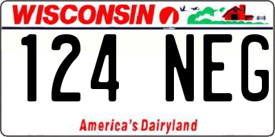 WI license plate 124NEG