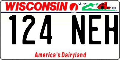 WI license plate 124NEH