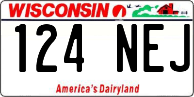 WI license plate 124NEJ
