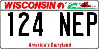 WI license plate 124NEP